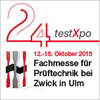Bild und Link zur testXpo 2015 in Ulm